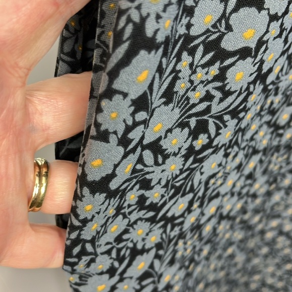 Haptics by Holly Harper Dress S/M Gray/Black Floral Print Mini Prairie Baby Doll - Picture 7 of 12